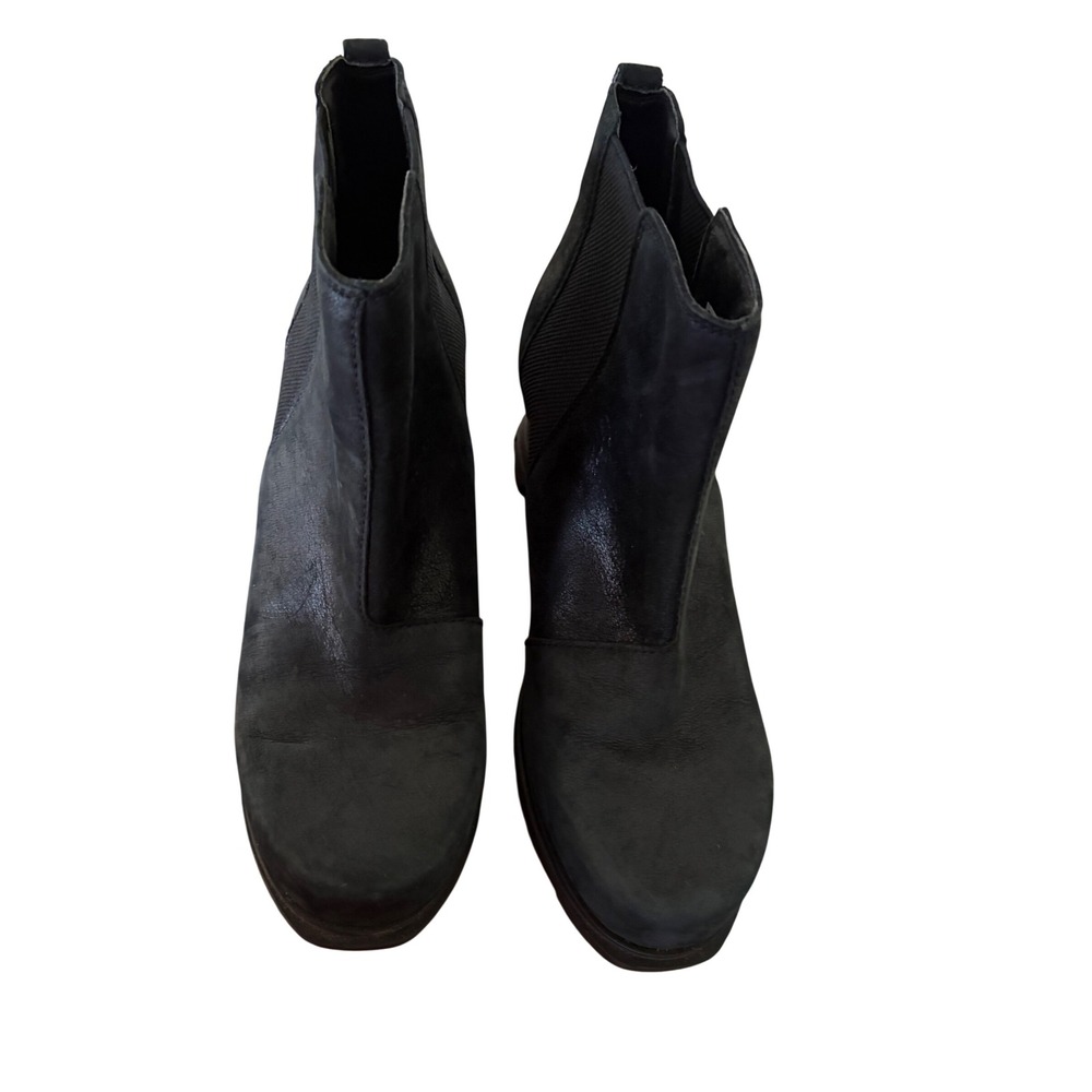Sorel Joan of Arctic Wedge III Chelsea Boots Black Leather Womens 11 Gorpcore - Picture 8 of 8